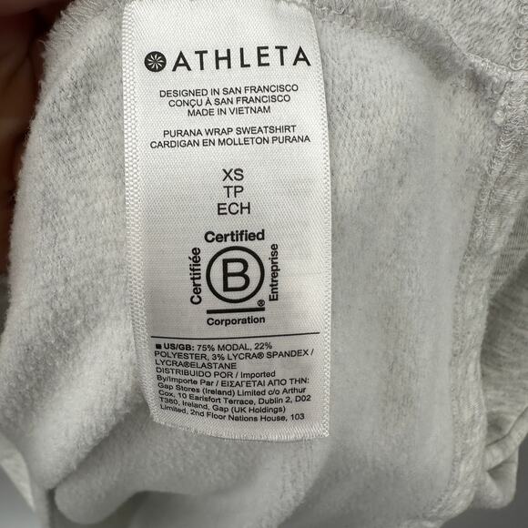 ATHLETA Purana Wrap Sweatshirt in Grey Heather 486073 // XS - Picture 8 of 10